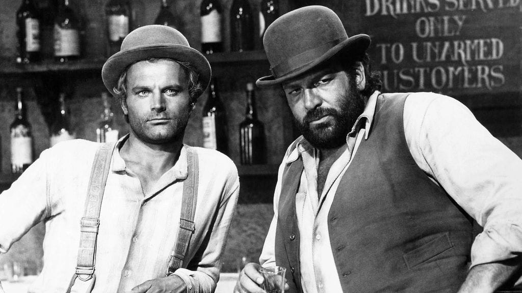 Terence Hill ja Bud Spencer (oik.) olivat lyömätön kaksikko lännenelokuvissa.