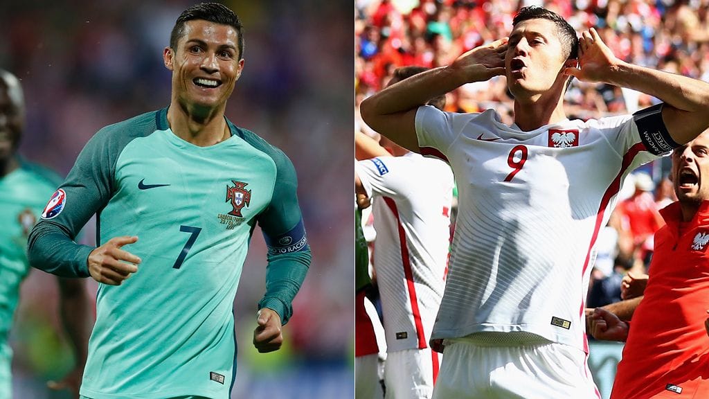 Cristiano Ronaldo ja Robert Lewandowski ovat joukkueidensa ykköspyssyt.