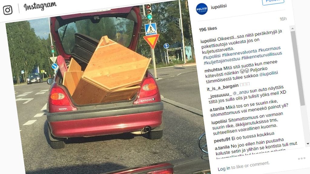 Kuvankaappaus Itä-Uudenmaan poliisilaitoksen Instagram-sivulta.