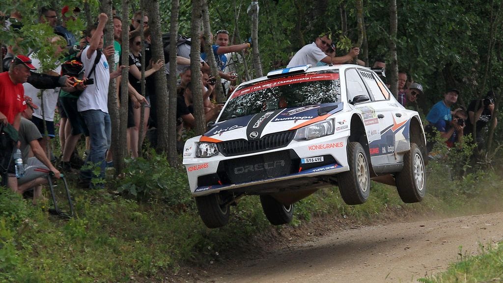 Teemu Suninen vauhdissa Puolassa.