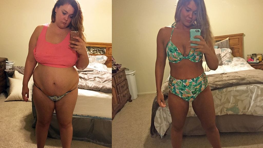 Rankkoja kokemuksia läpikäynyt nainen pudotti vuoden aikana huimat 56 kiloa.