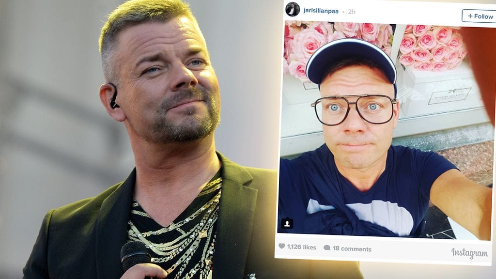 Vasemmalla Jari Sillanpään sänkityyliä viime elokuun juhlakeikalla Helsingin Olympiastadionilla.