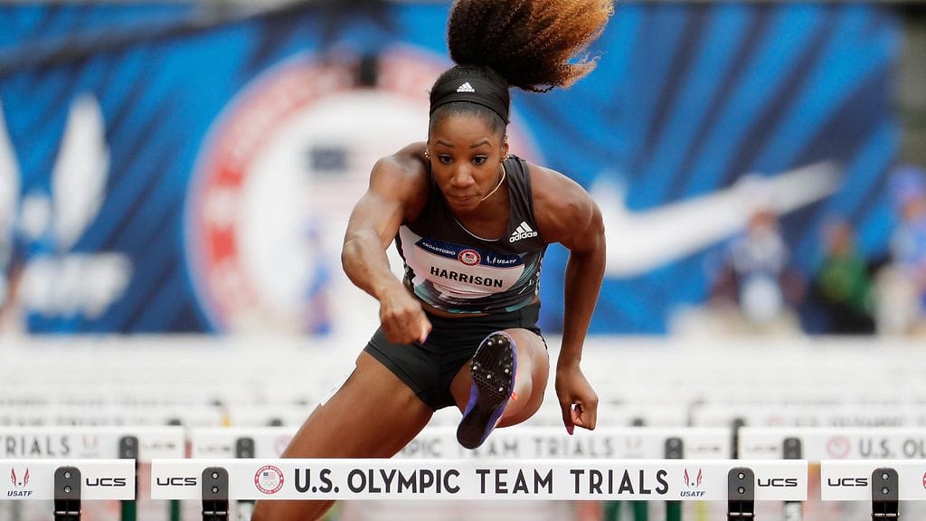 Kendra Harrison USA:n olympiakarsinnoissa.