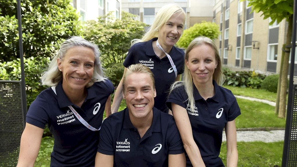 Anna-Mari Hyryläinen, Jarkko Järvenpää, Laura Manninen ja Minna Lamminen urakoivat sunnuntaina.