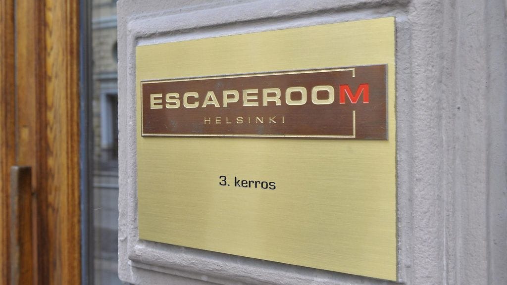 Escape Room -kyltti Helsingissä.