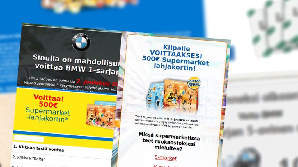 Kuvakaappaus Viestintäviraston tiedotteessa julkaistuista esimerkkihuijauksista.