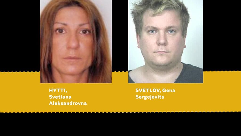 Keskusrikospoliisi on etsintäkuuluttanut Svetlana Hytin ja Gennadi Svetlovin.