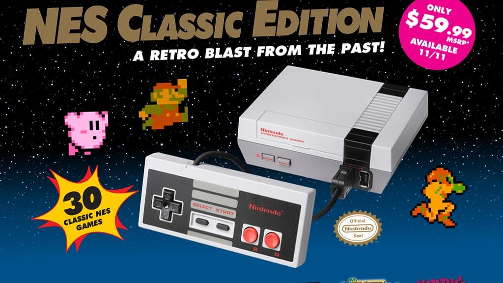 Kuvakaappaus minikonsolista Nintendon nettisivuilta.