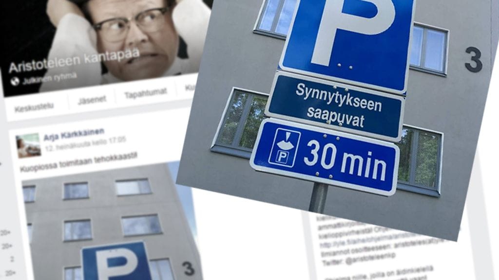 Kuvankaappaus Aristoteleen kantapää -ryhmästä Facebookissa.