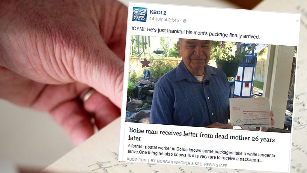 Vaikka äidin lähettämä paketti hieman viipyikin, ei se harmittanut Marvin Wilsonia. Hyvää voi odottaakin – vaikka yli 26 vuotta.