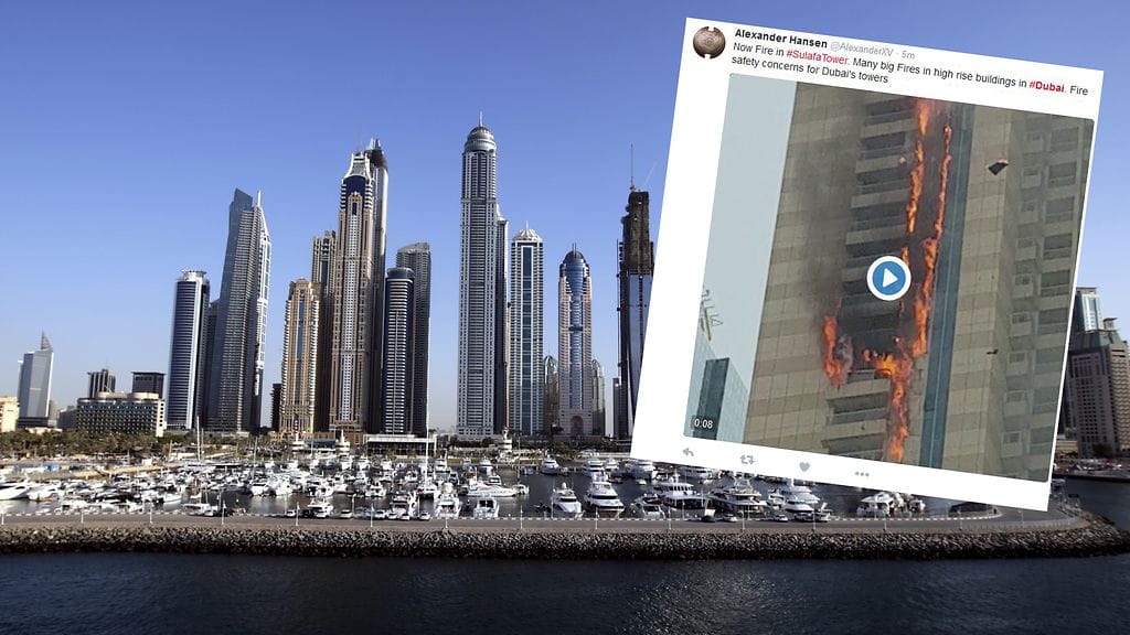 Sulafa-tower, jossa tulipalo syttyi on 285 metriä korkea.