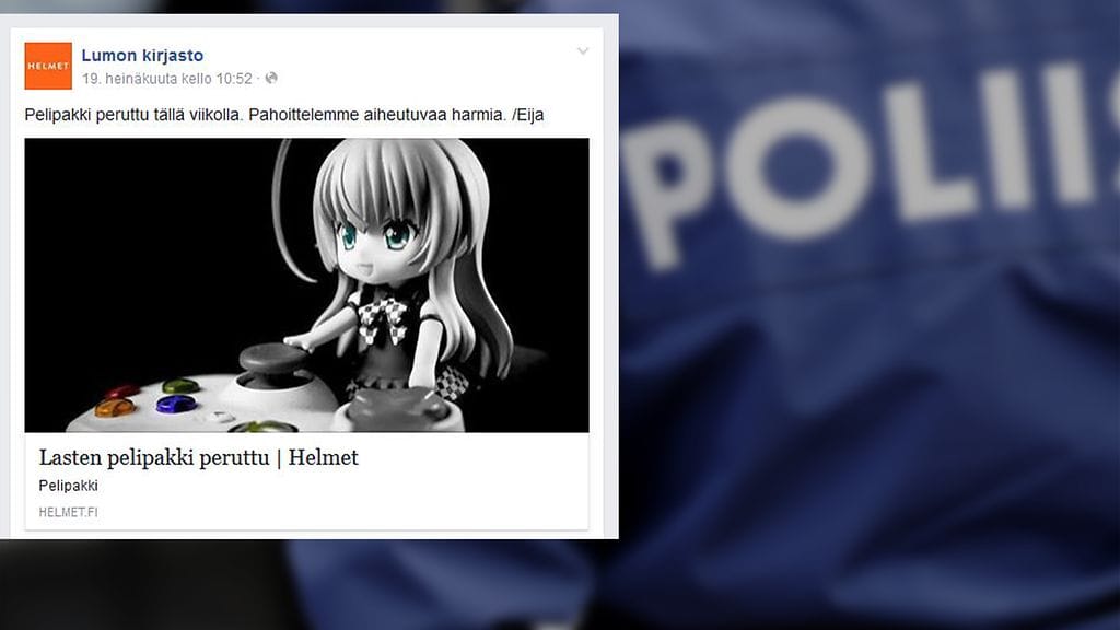 Vantaan Korson Lumon kirjasto ilmoitti varkaustapauksesta asiakkailleen muun muassa Facebook-sivuillaan.