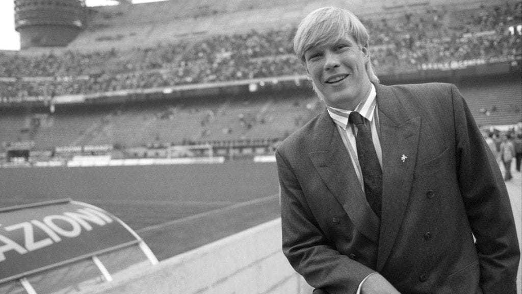 Jari "Jallu" Rantanen HJK:n pelaajana Milanossa syyskuussa 1989.