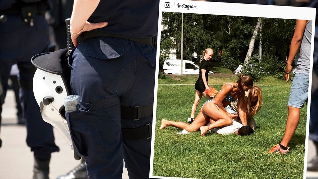 Tukholmalaisessa puistossa sattunut tapaus herätti kiinnostussa paikalla olleiden keskuudessa.