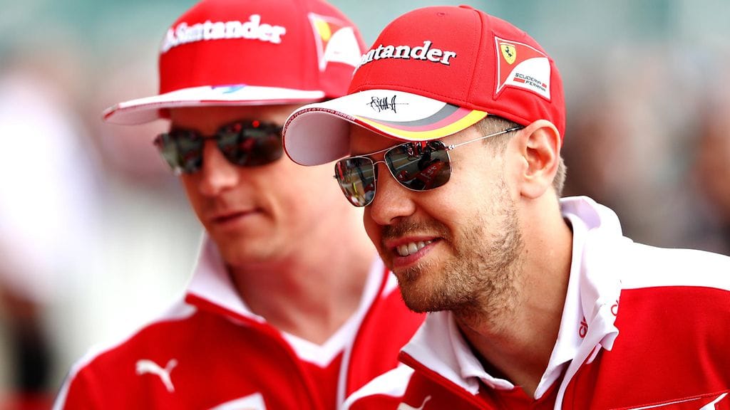 Kimi Räikkönen ja Sebastian Vettel
