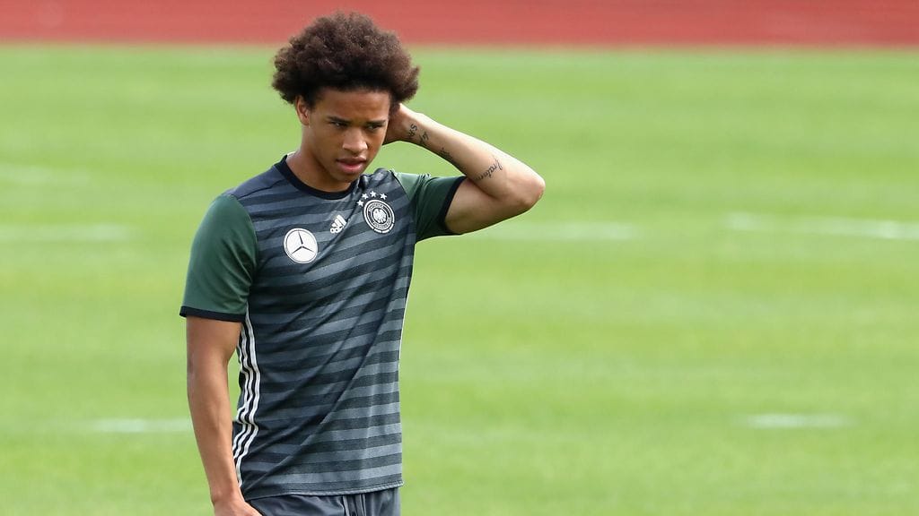 Leroy Sane Saksan harjoituksissa EM-kisojen aikaan.