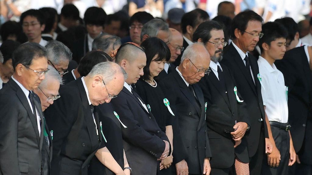 Hiroshimassa järjestettyyn muistotilaisuuteen otti osaa noin 50 000 ihmistä.