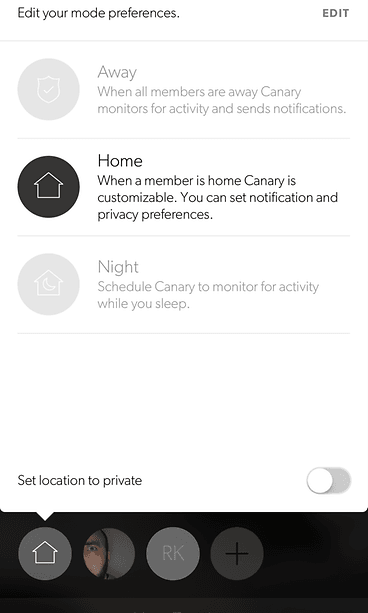 Canary käyttöliittymä
