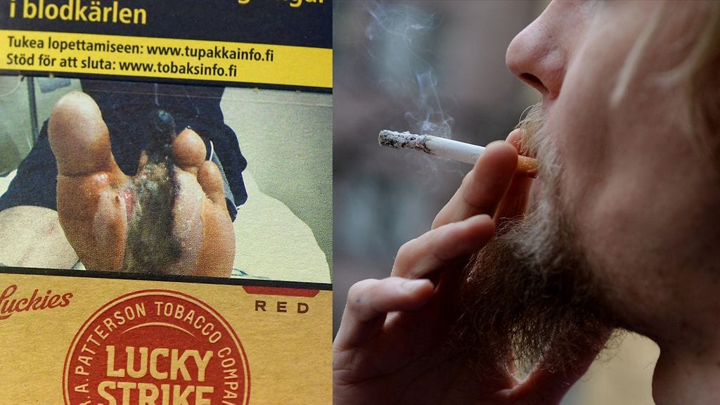 Tupakointia pyritään vähentämään tupakka-askeihin painettavilla varoituskuvilla- ja teksteillä.