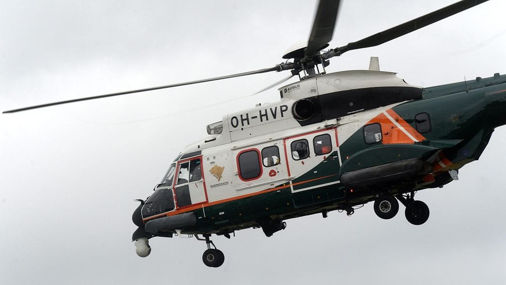 Rajavartiolaitoksen Super Puma -helikopteri. Arkistokuva.