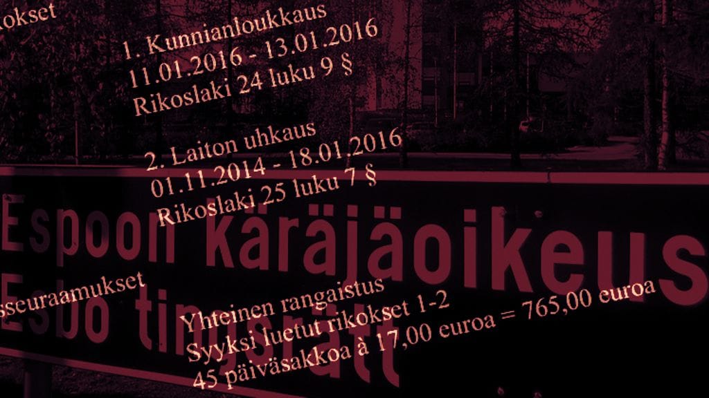 Espoon käräjäoikeus antoi päätöksen maananataina.