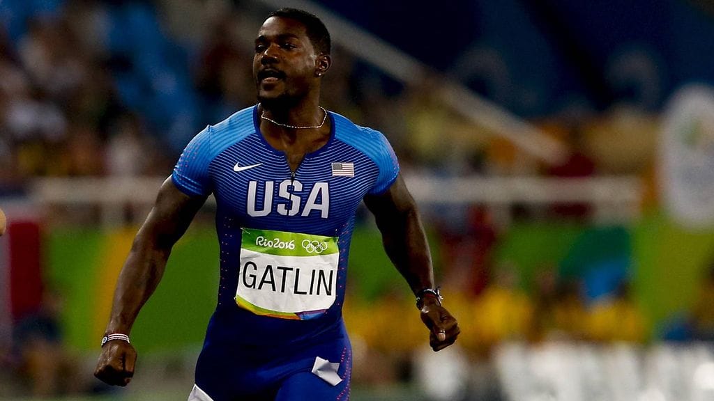 Justin Gatlinilla oli ongelmia 200 metrin välierissä.