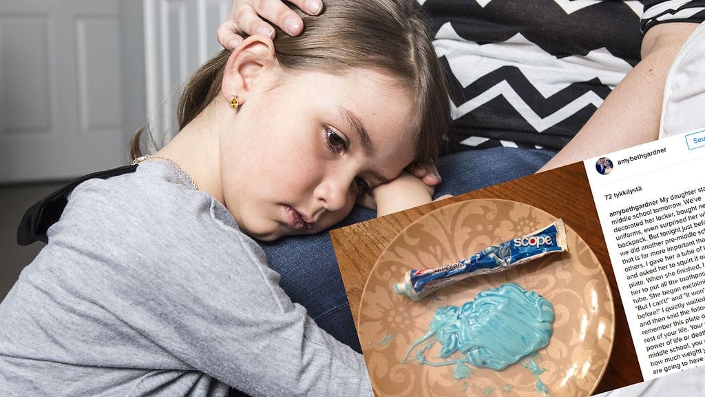 Äiti opetti esimerkin kautta tyttärelleen, miksi sanojaan pitää varoa. Kuvituskuva.