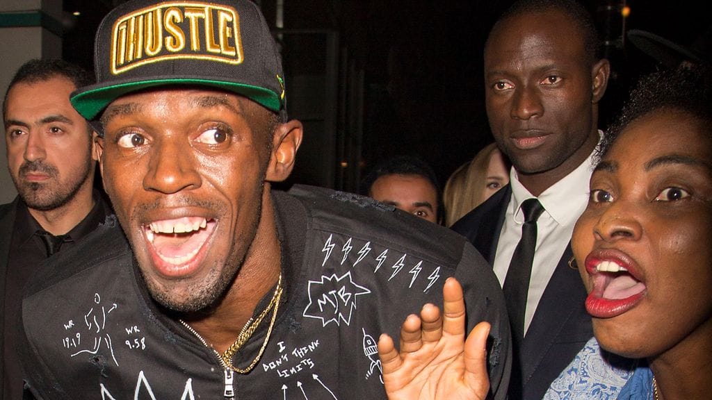 Usain Bolt biletti neljättä iltaa Lontoossa 27. elokuuta 2016.