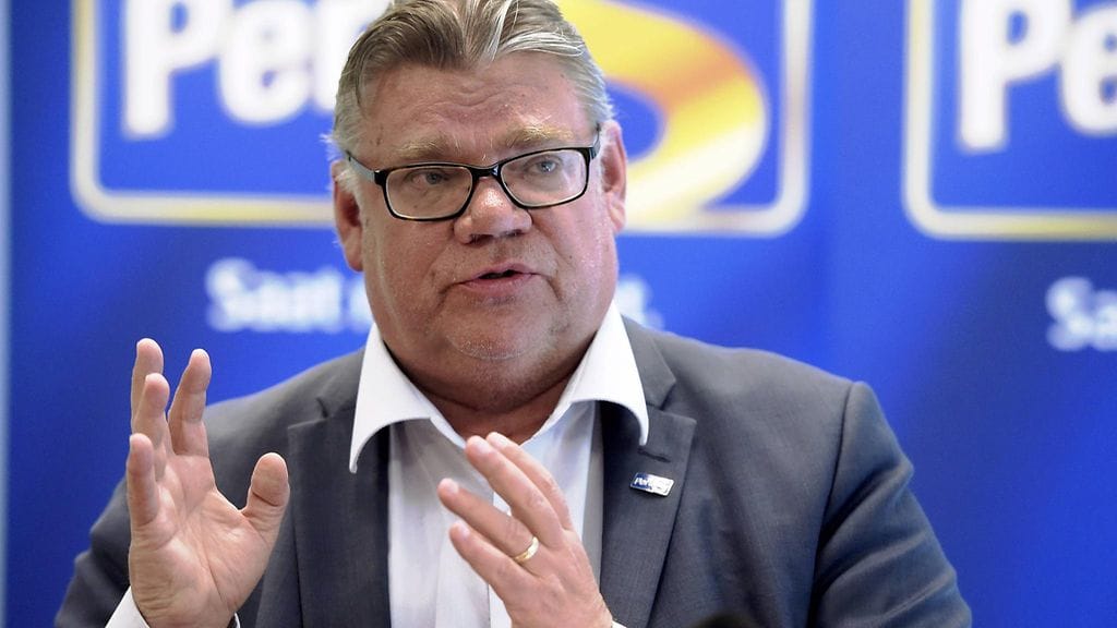 Timo soini Porissa perussuomalaisten eduskuntaryhmän kesäkokouksessa, joka alkoi tänään.