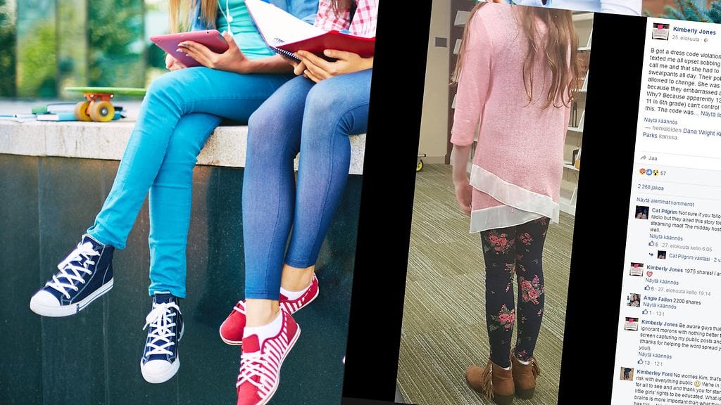Kansasilaisen koulun sääntöjen mukaan oppilaat eivät saa käyttäää legginsejä koulun alueella.