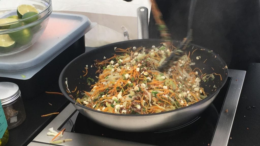 Paistettua Mifua kasviksilla.