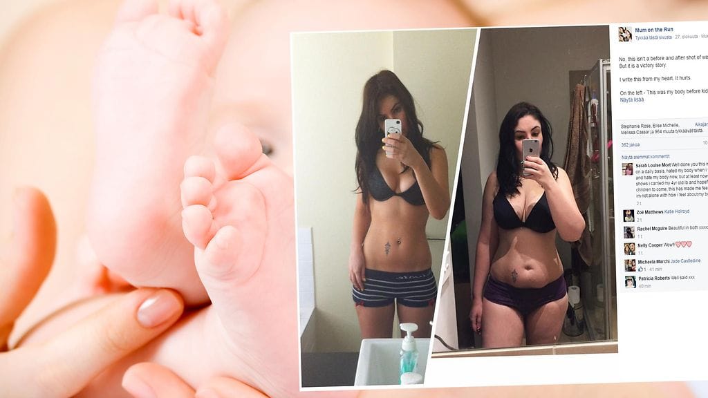 Tuore äiti Laura Mazza kertoo olevansa onnellinen nyt, vaikka ei ole yhtä hoikassa kunnossa kuin ennen.