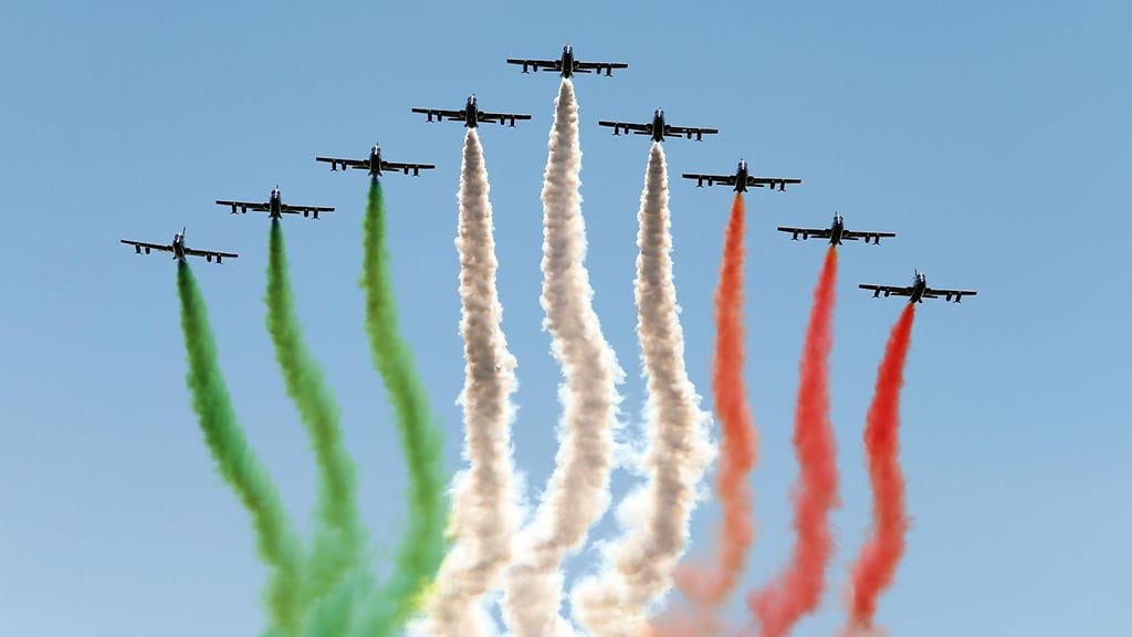 Hävittäjät juhlistivat Italian GP:tä vuonna 2015.