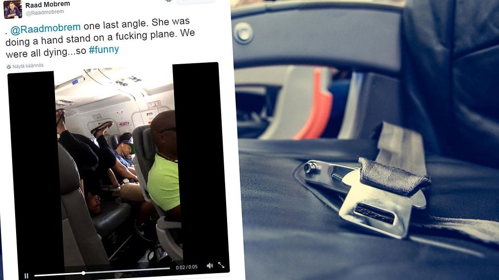 Lentomatkalla olleen naisen toiminta herätti mielenkiintoa muiden matkustajien keskuudessa.