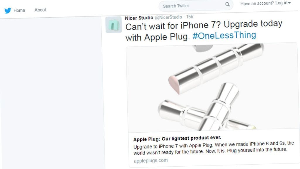 "Apple Plug: Meidän kaikkien aikojen kevyin tuotteemme."