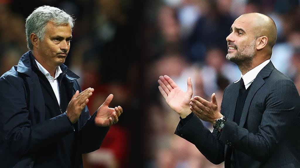 Jose Mourinho ja Pep Guardiola ovat valokeilassa derbyssä.