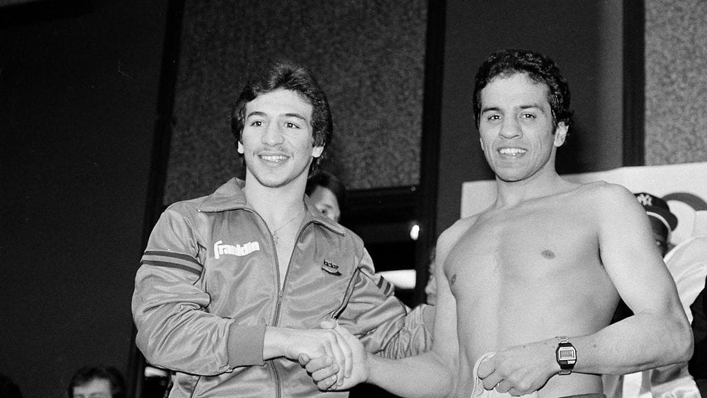 Ray 'Boom Boom' Mancini ja Bobby Chacon (oik.) vuonna 1984.