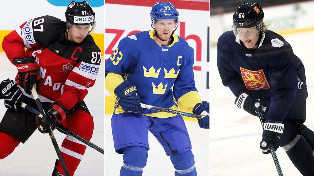 Sidney Crosby, Henrik Sedin ja Mikael Granlund ovat joukkueidensa avainpelaajia World Cupissa.