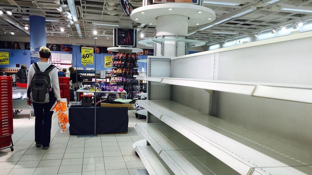 anttila tyhjät hyllyt