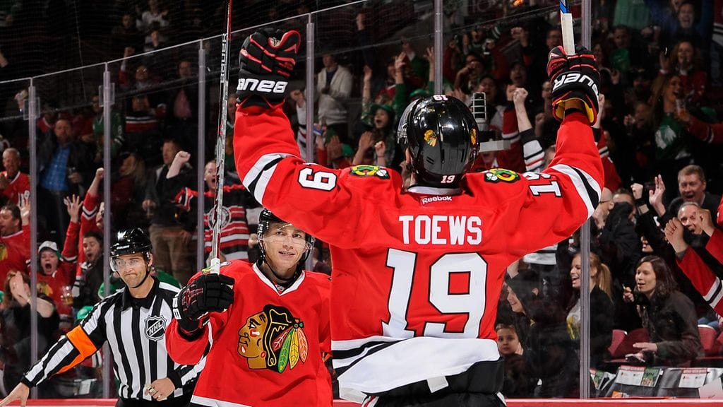 Patrick Kane ja Jonathan Toews.