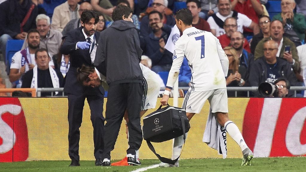 Gareth Bale sai tällin Mestarien liigan ottelussa portugalilaista Sportingia vastaan.