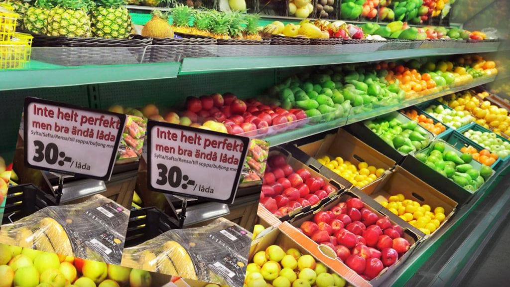 Uppsalassa yritetään vähentää ruokahävikkiä myymällä ylijääneitä vihanneksia edullisemmalla.