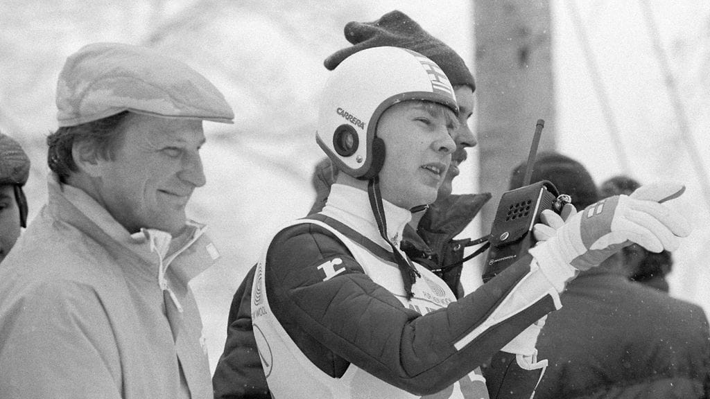 Matti Pulli ja Matti Nykänen vuonna 1985