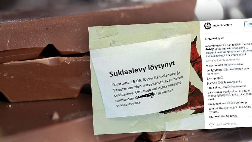 Hukkasitko suklaalevyn Helsingin Kannelmäessä?