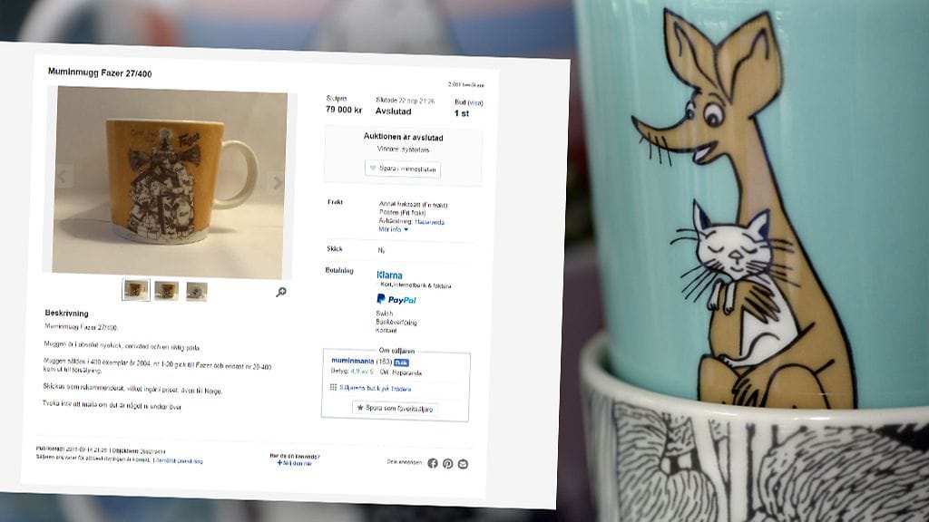 Kuvakaappaus Tradera-huutokaupan sivuilta.