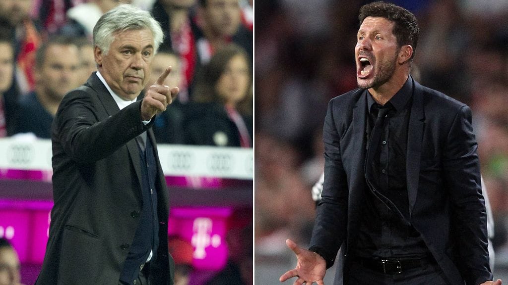 Carlo Ancelotti ja Diego Simeone iskevät joukkueineen yhteen keskiviikkona.