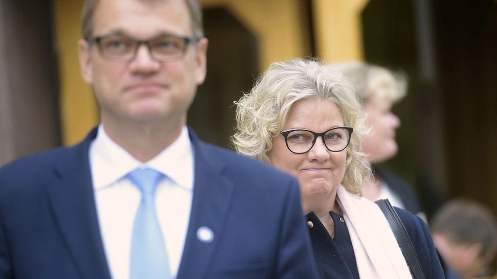 Juha Sipilä vaimonsa Minna-Maarian kanssa.