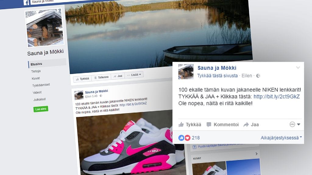 Facebookin Sauna ja Mökki -sivusto on kerännyt nopeasti lähes 5000 tykkääjää.