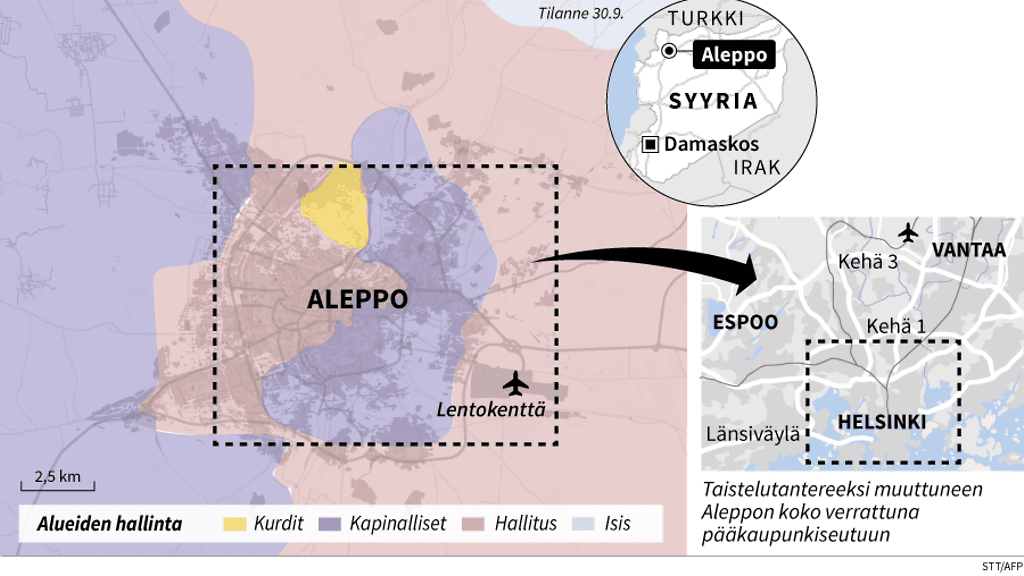 aleppo syyria kartta