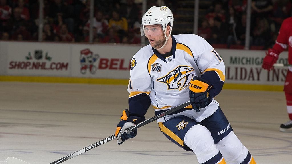 Cody Hodgson Predatorsin paidassa joulukuussa 2015.